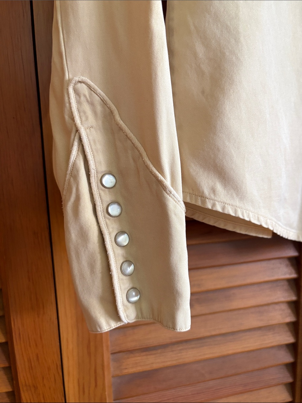 Ralph Lauren Light Cream Western Embroidered Snap-Front Shirt - Picture 3 of 7